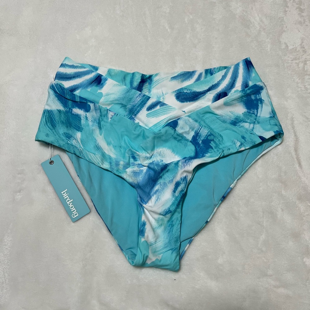 Birdsong Blue and White Women's Swim Bottom